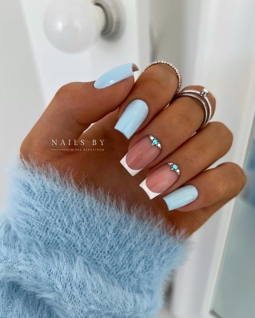 00001 Square French Tip Nails