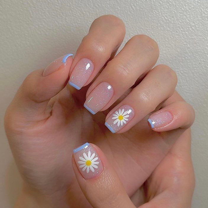 00002 Square French Tip Nails