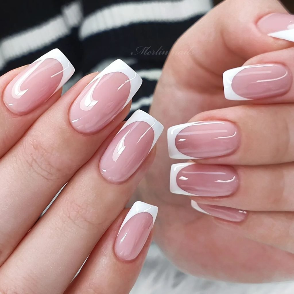 00003 Square French Tip Nails