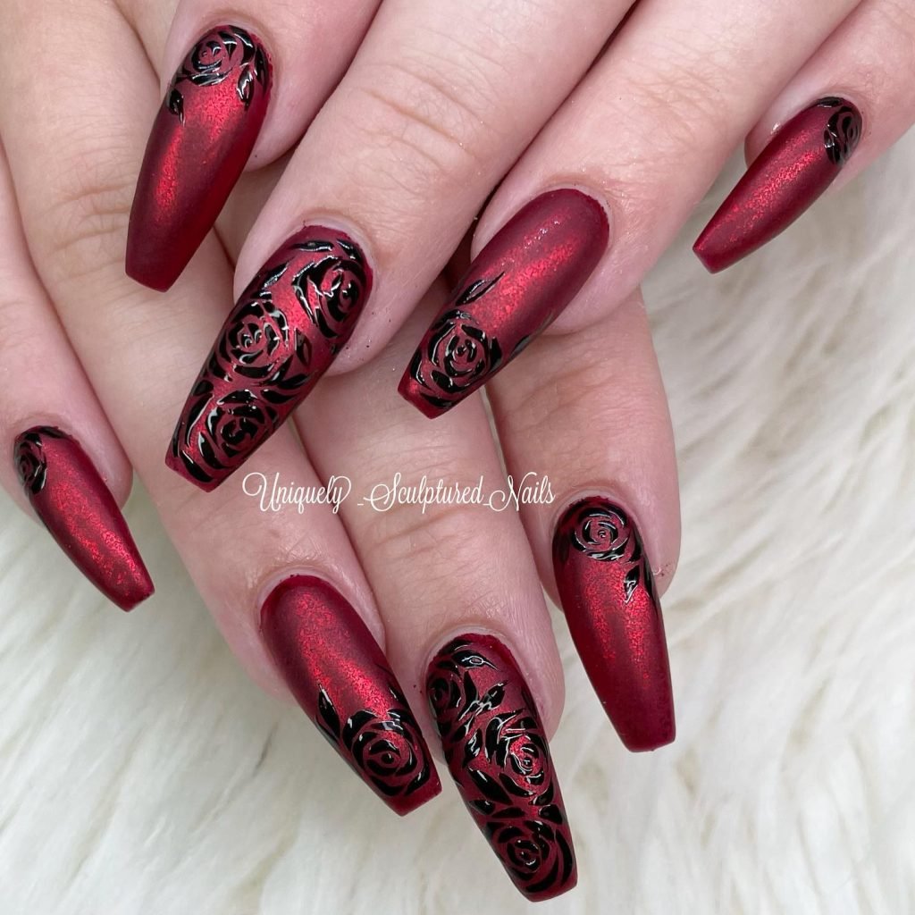 00004 Black and Red Nails 1