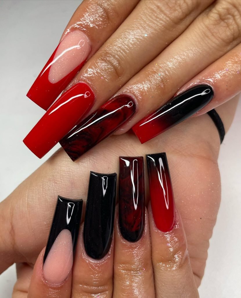 00005 Black and Red Nails 1