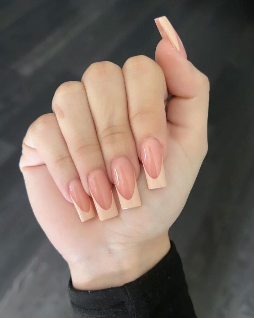 00009 Square French Tip Nails