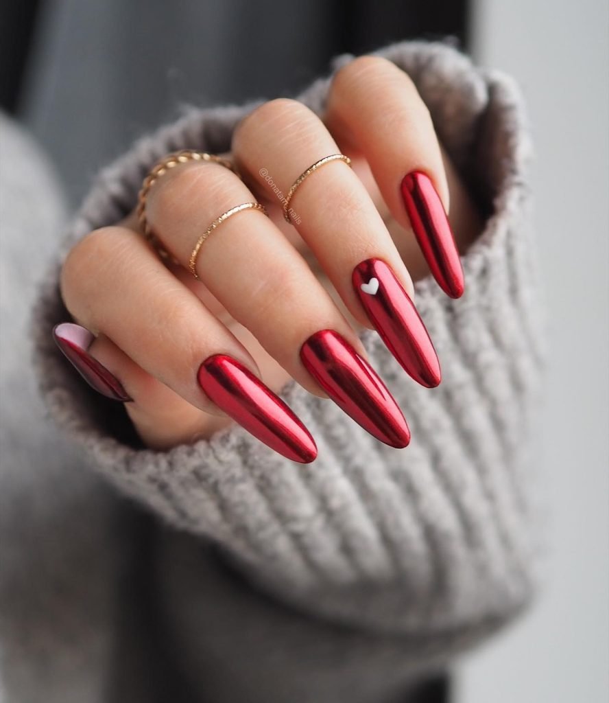 00010 Red Acrylic Nails 1