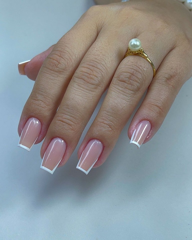 00010 Square French Tip Nails