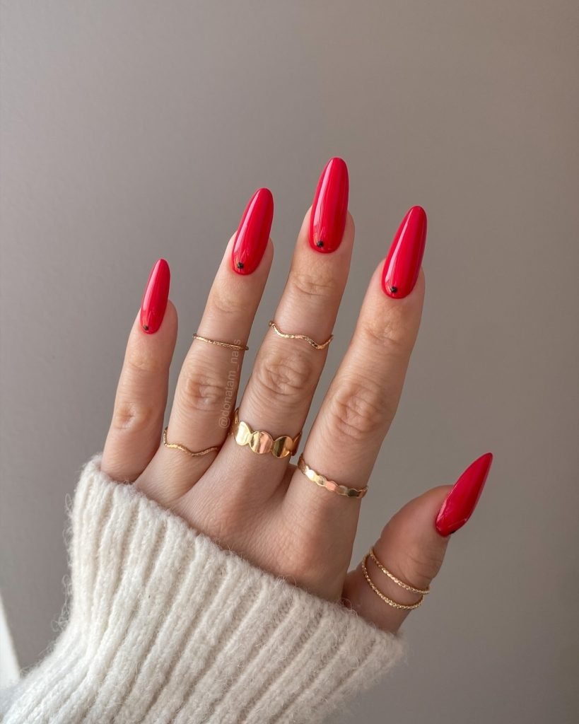 00011 Red Acrylic Nails 1