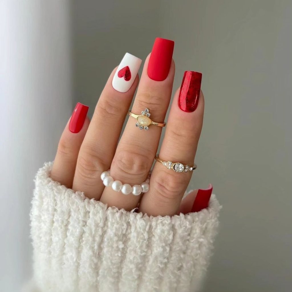 00012 Red Acrylic Nails