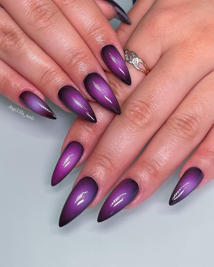 00014 Black and Purple Nails