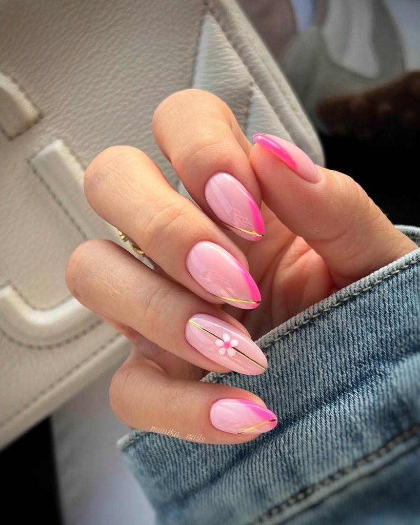 00016 French nails with flowers 2