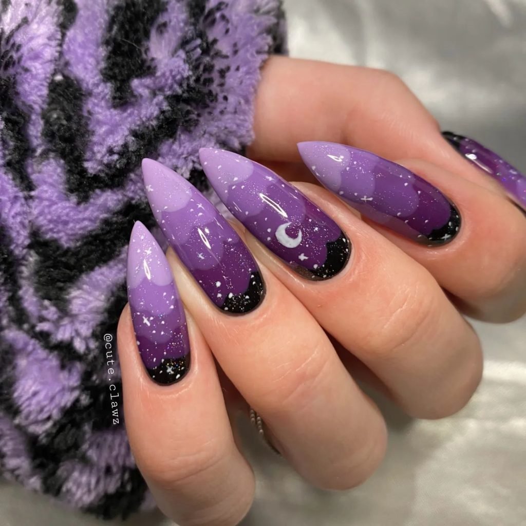 00017 Black and Purple Nails