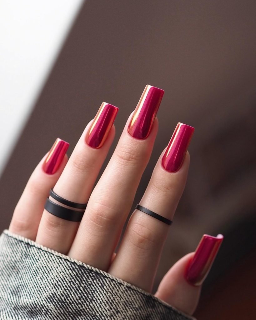 00017 Red Acrylic Nails