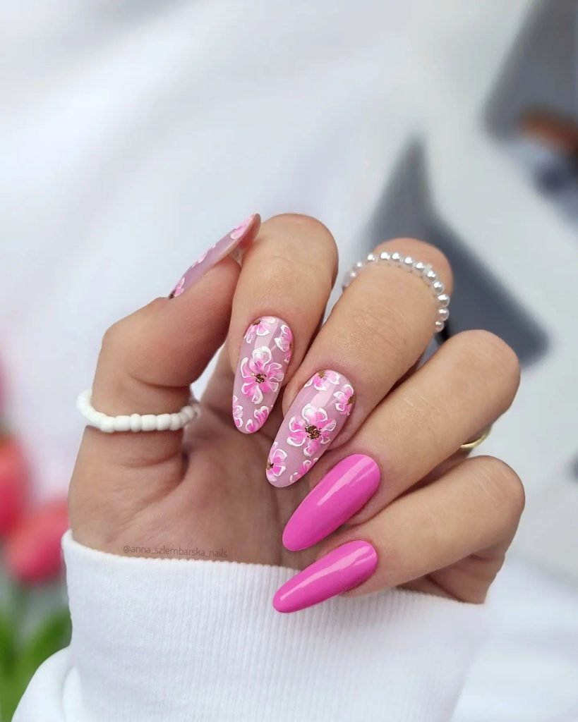 00018 Pink Acrylic Nails