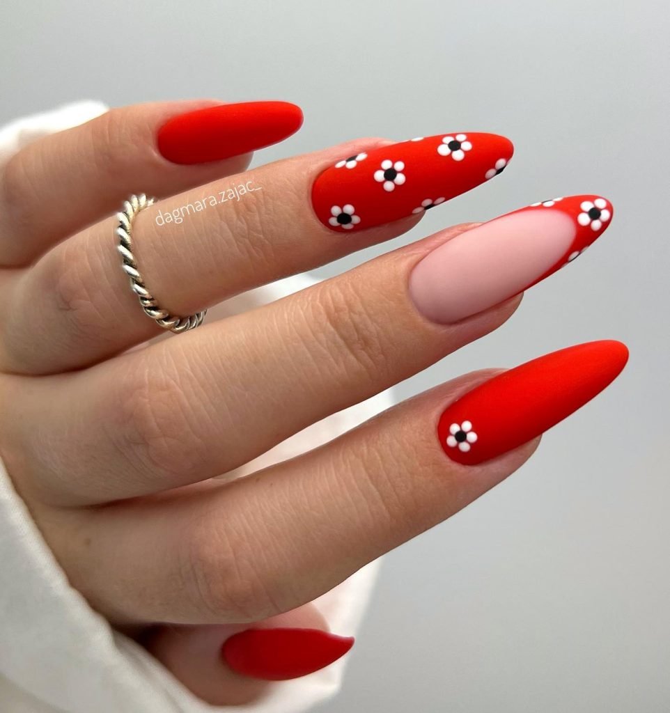 00018 Red Acrylic Nails