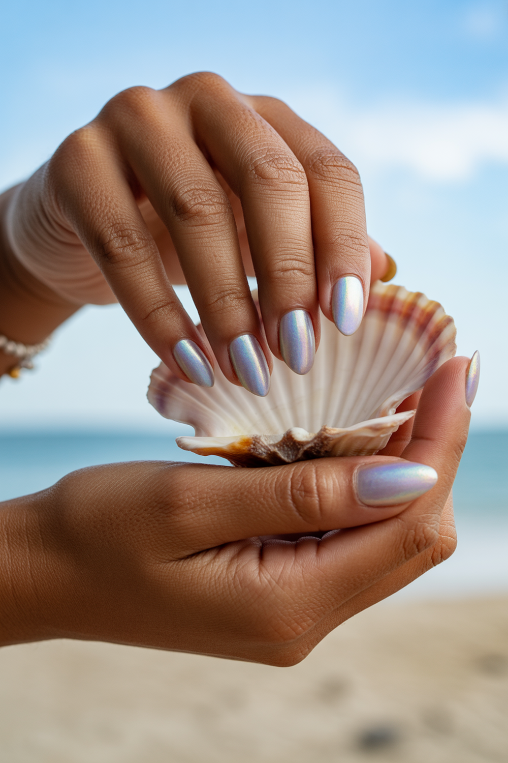 Iridescent Scale Pattern with Holographic Shine