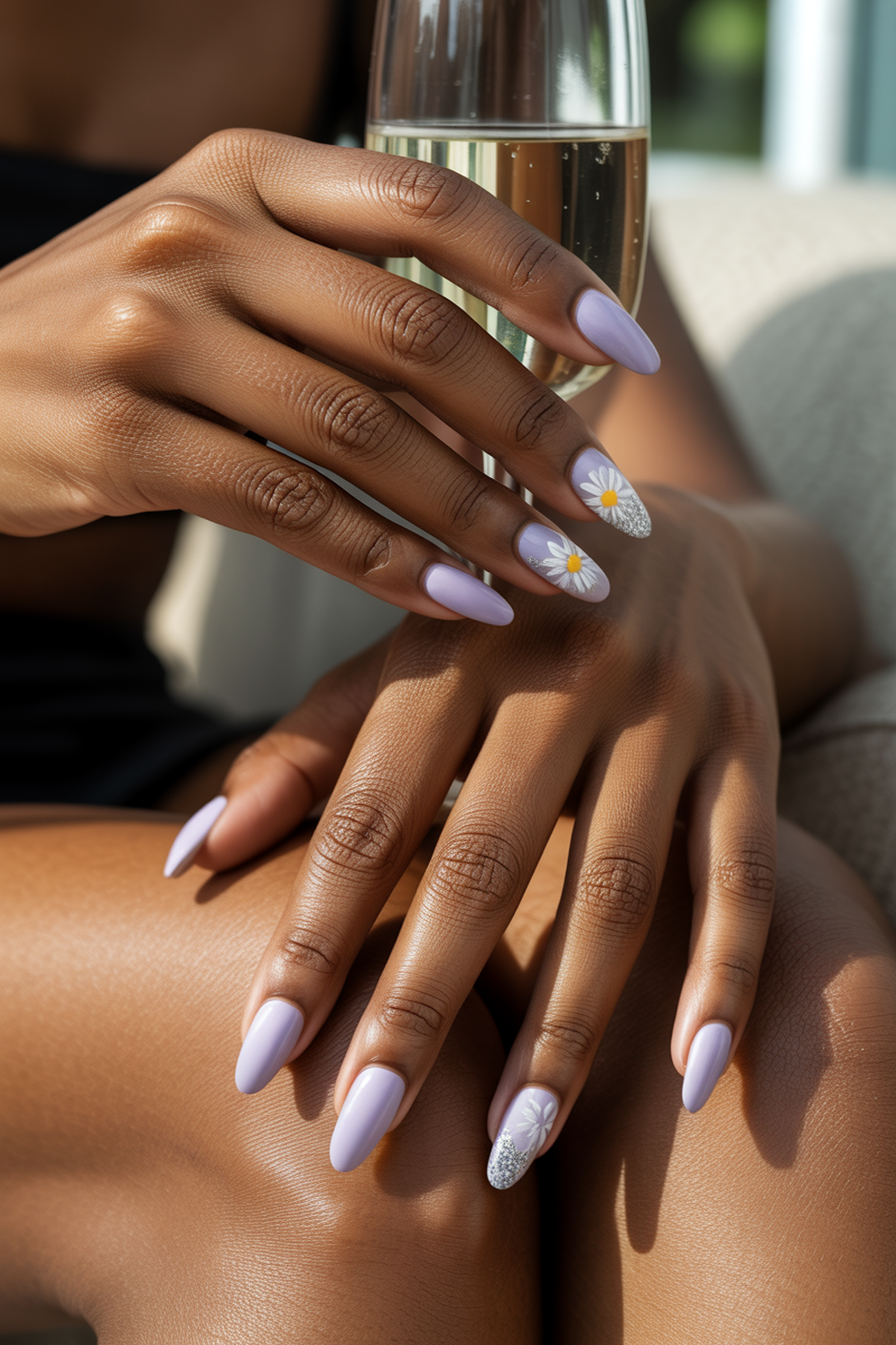 Glitter Accents With Dainty Daisy Overlays