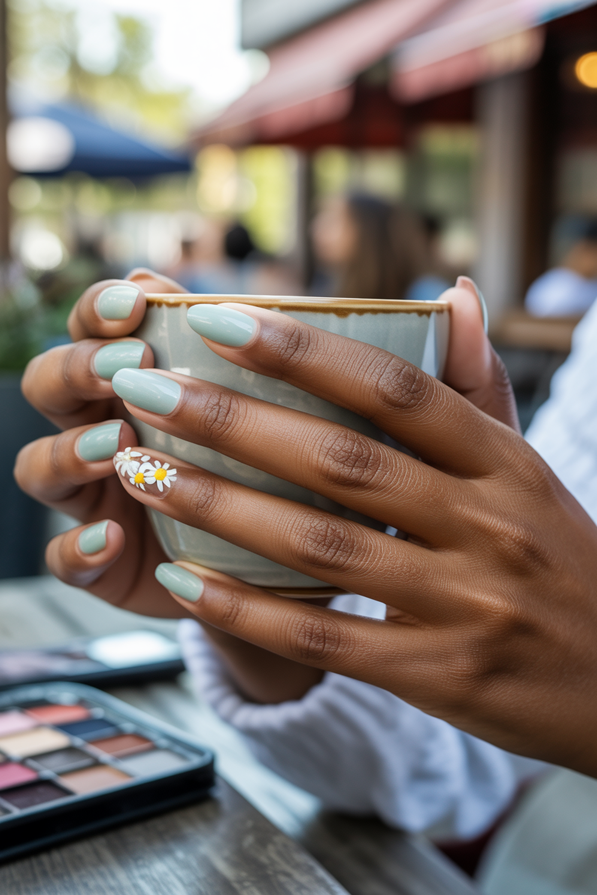 Half Moon Daisy Designs At Nail Bases