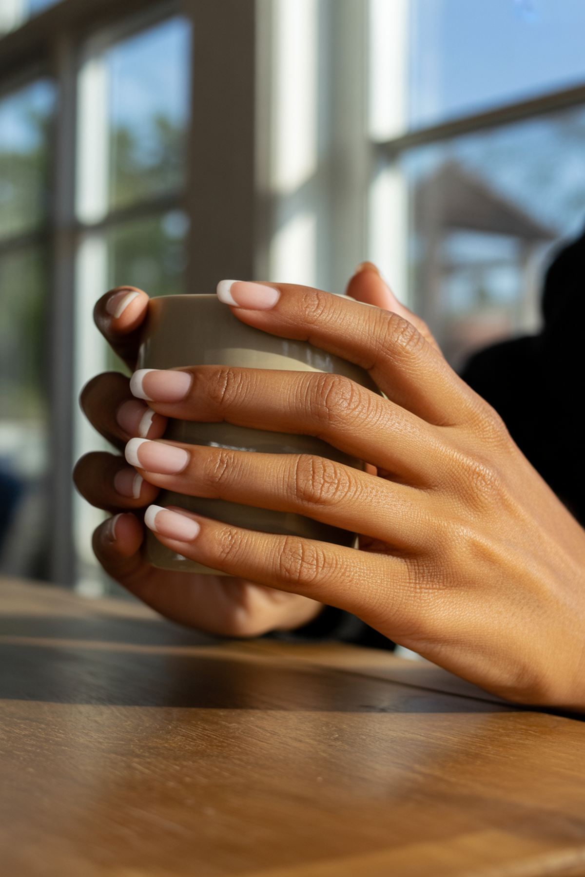 Clear Nails with White French Tips