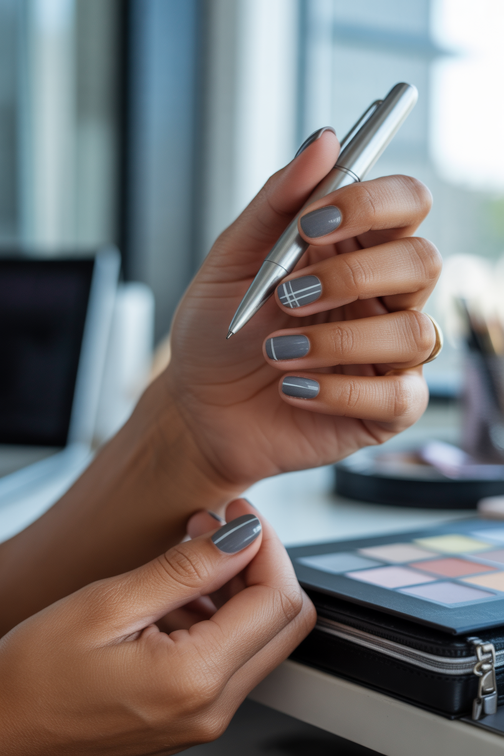 Charcoal and Silver Plaid with a Metallic Twist