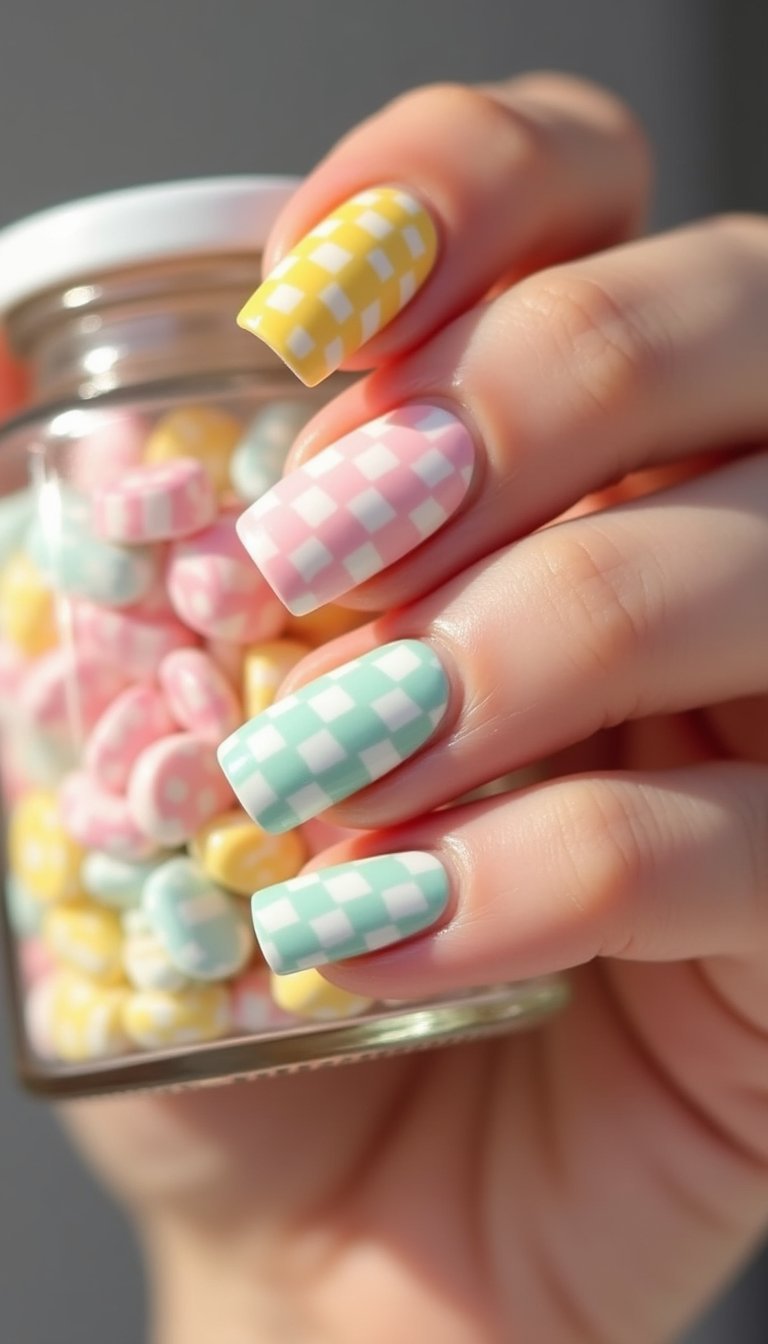 Candy Stripe Checkerboard In Sweet Colorways