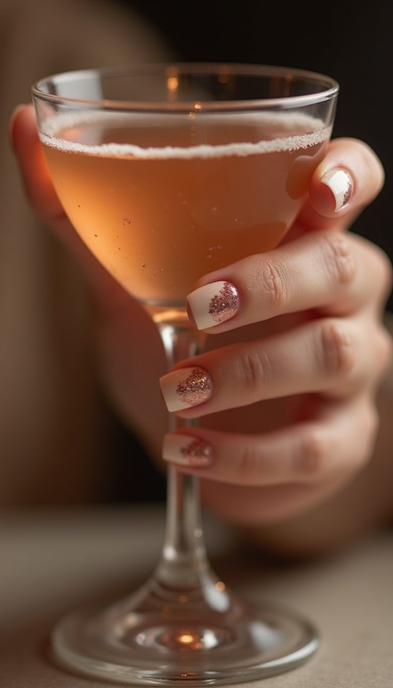 Glitter Pinstripe Micro Tips For Subtle Sparkle