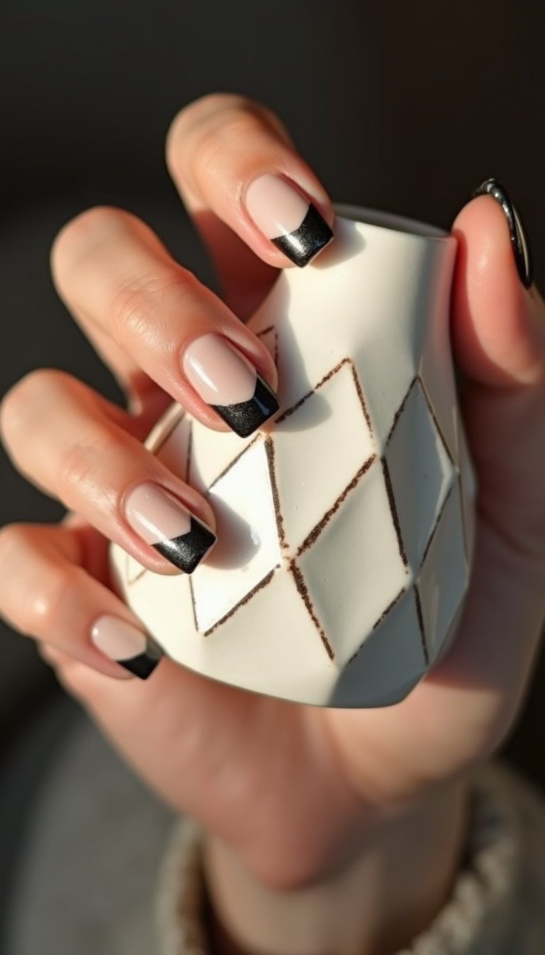 Negative Space Micro Tips With Geometric Cuts