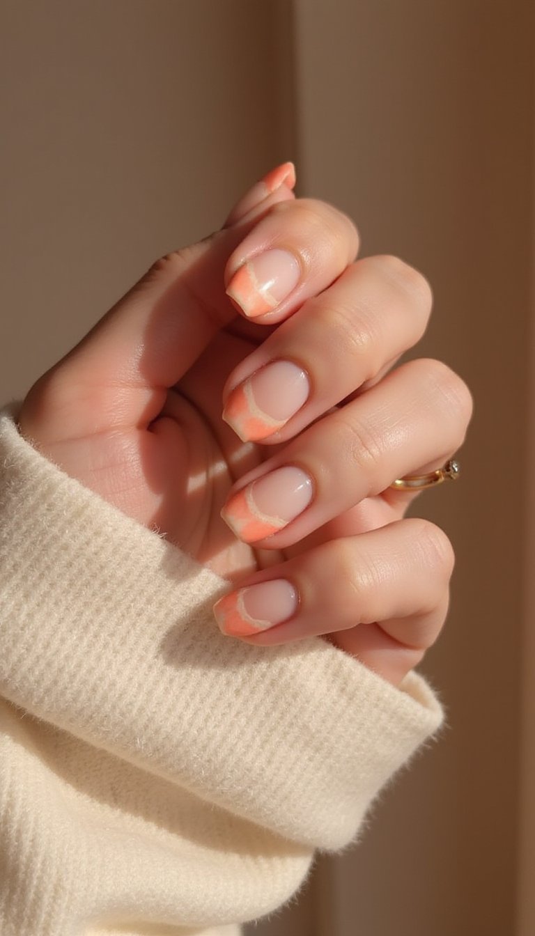 Two Tone Ombre Micro French For Soft Contrast