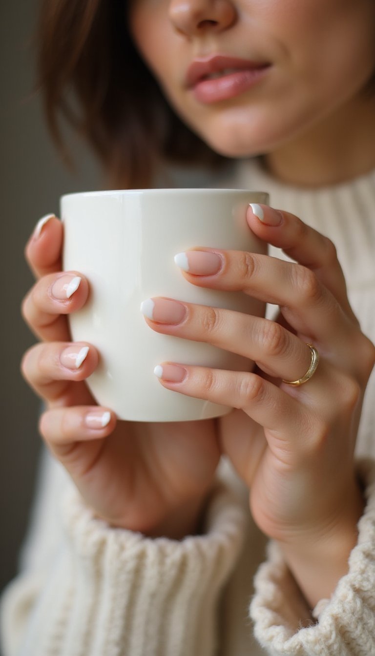 Ultra Thin White Tip On Nude Base