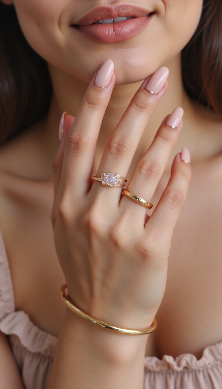 Rose Gold Outline With Tiny Dot Details