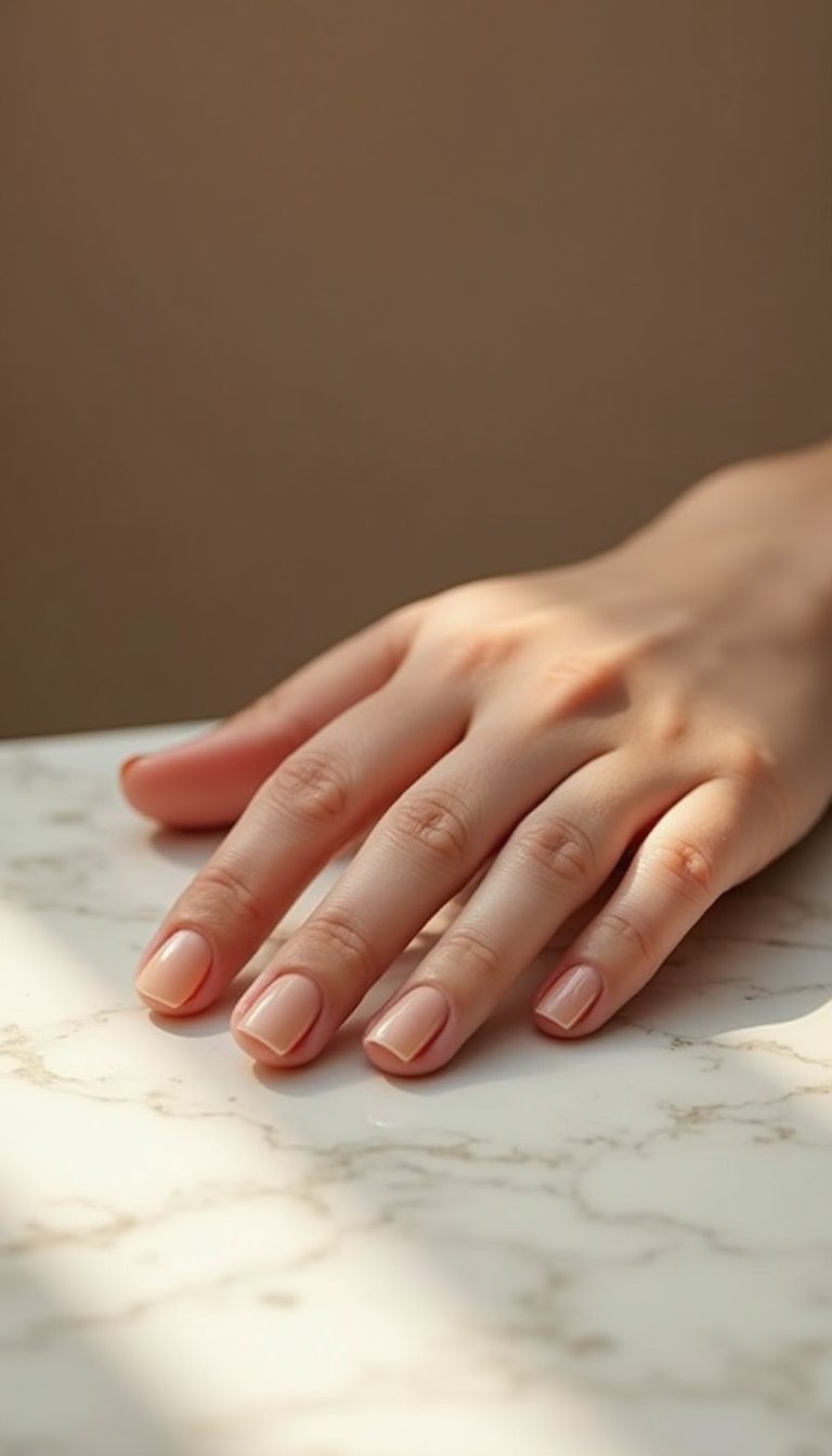 Glazed Donut Nude On Short Oval Nails