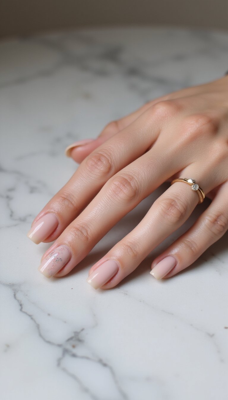 Soft Nude Marble Accent On Almonds