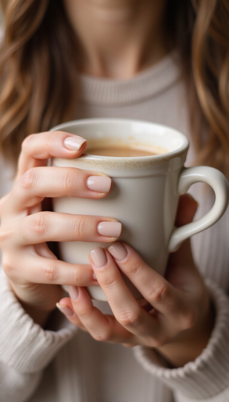 Classic Matte Nude Almond Nails With Clean Edges