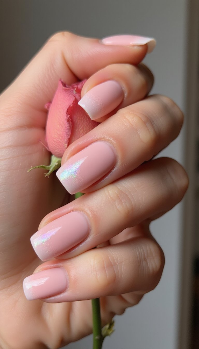 Glazed Opal Chrome Over Sheer Pink Base