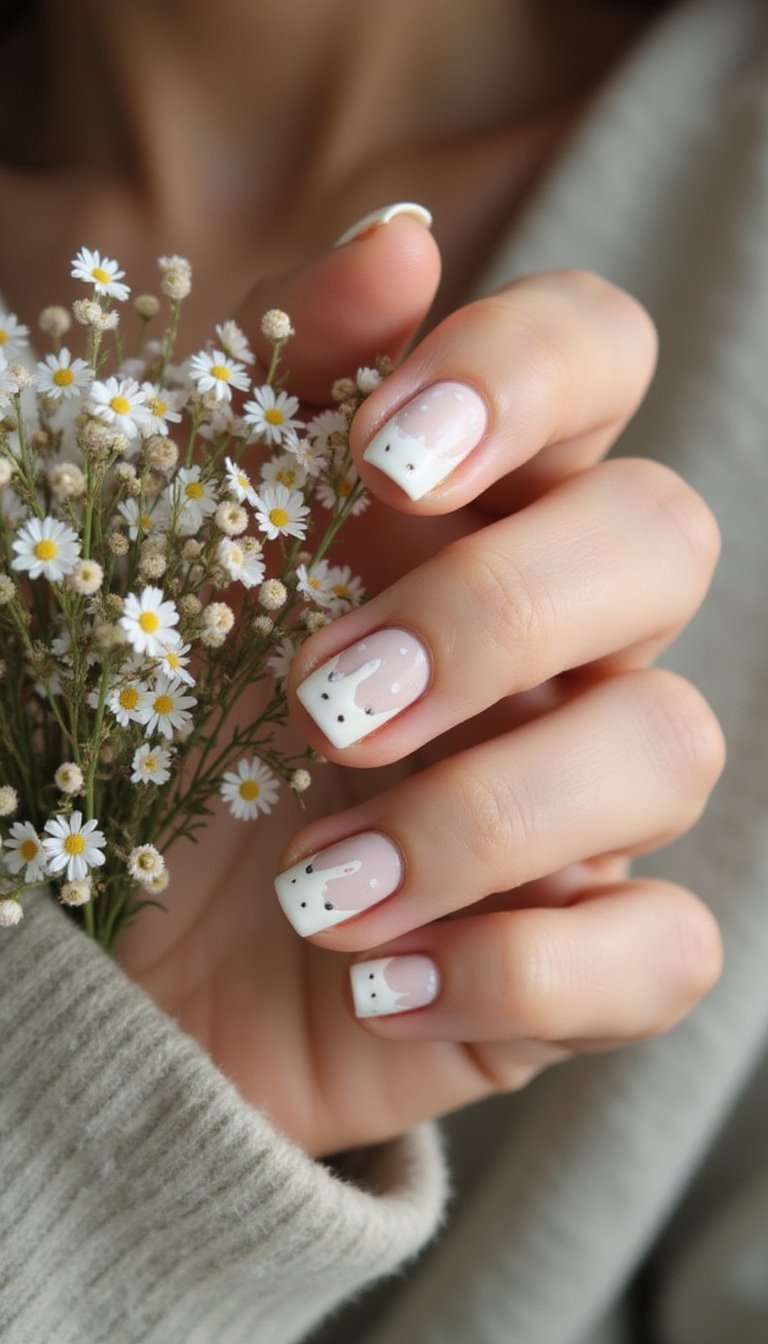 Tiny Polka Dot Bunnies On Matte Pastel Tips