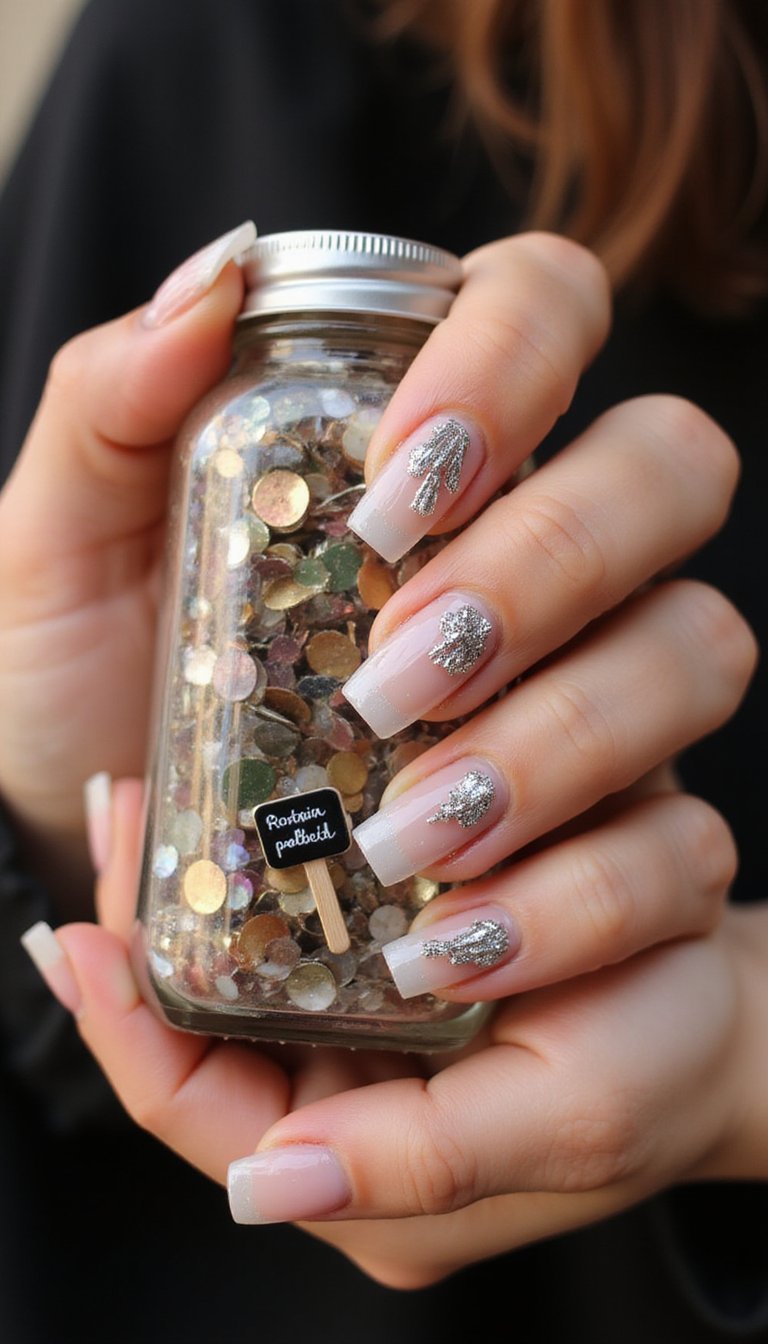 Glittery Tassel Accent With Clear Tips