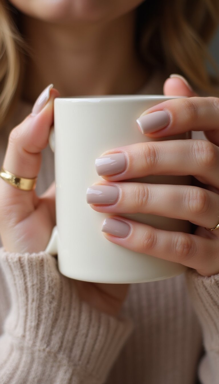 Neutral Greige With One-Sided Gold Cuff
