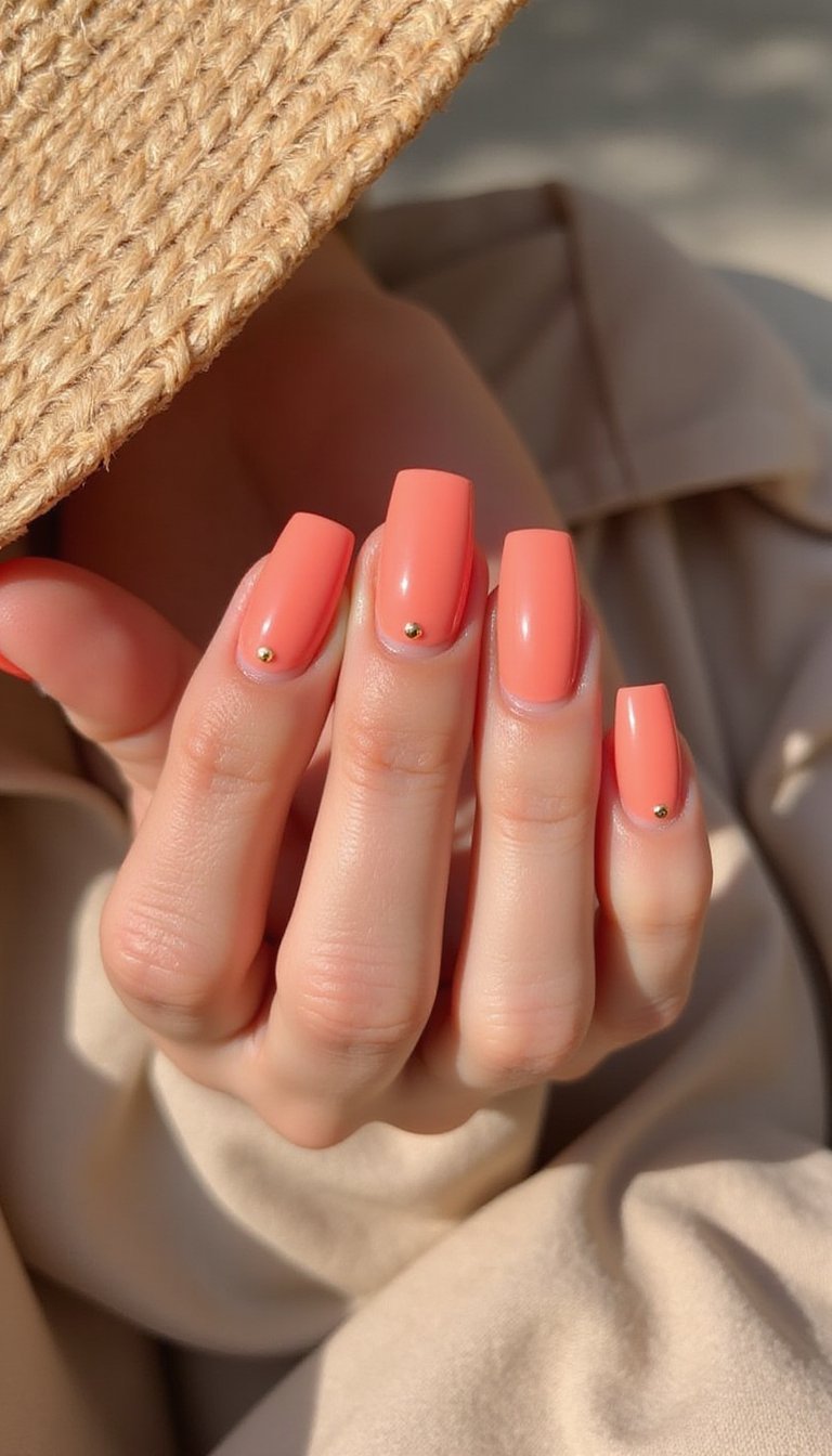 Soft Coral With Tiny Gold Dot Halo