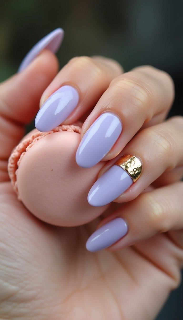 Soft Lavender With Gold Foil Cuticle Ring
