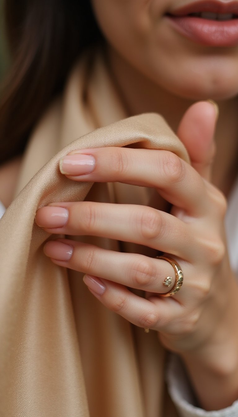 Minimal Single-Bud Accent On Nude Almonds