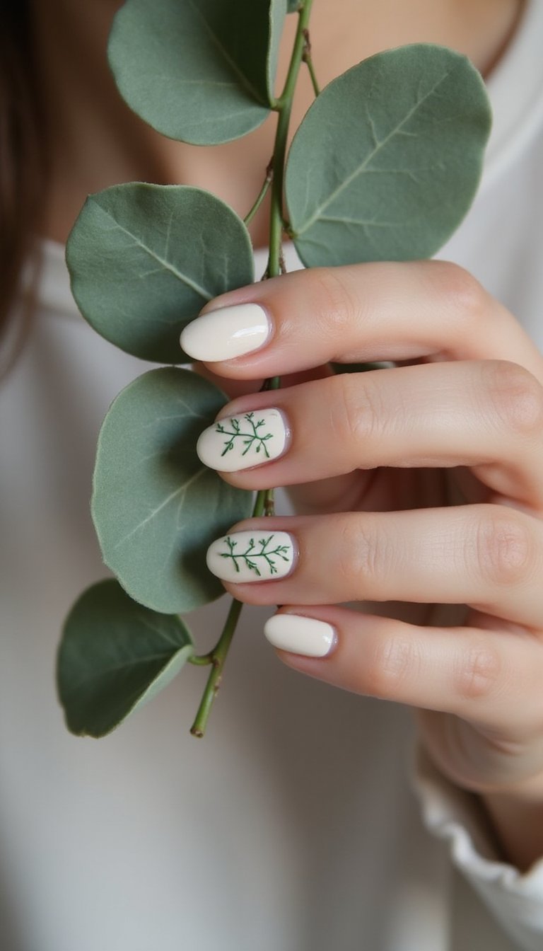 Tiny Vine Wraparound Botanical Nails For Delicate Hands
