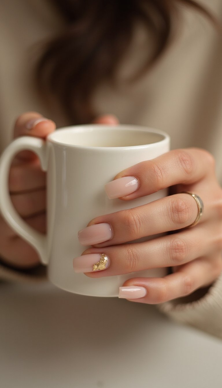 Clear Glass Jelly Nails With Minimalist Accent