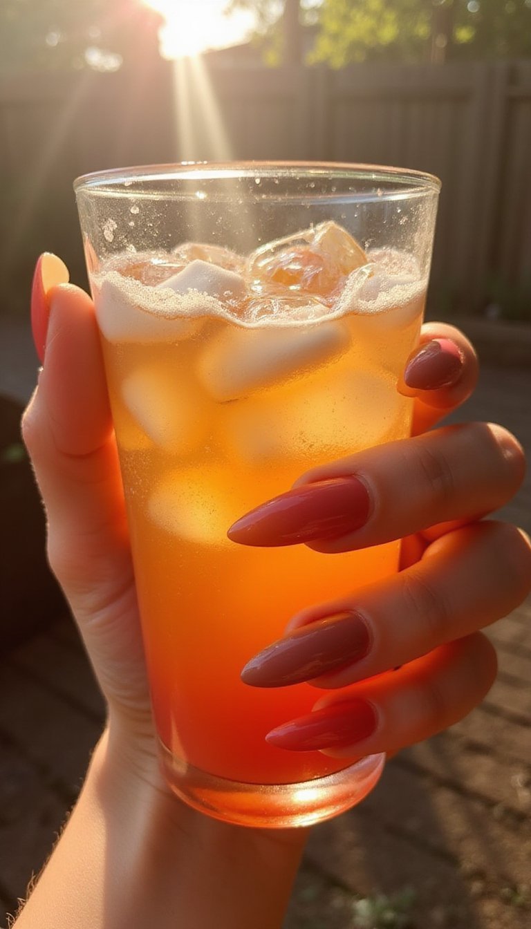 Sunset Gradient Jelly Nails For Warm Tones