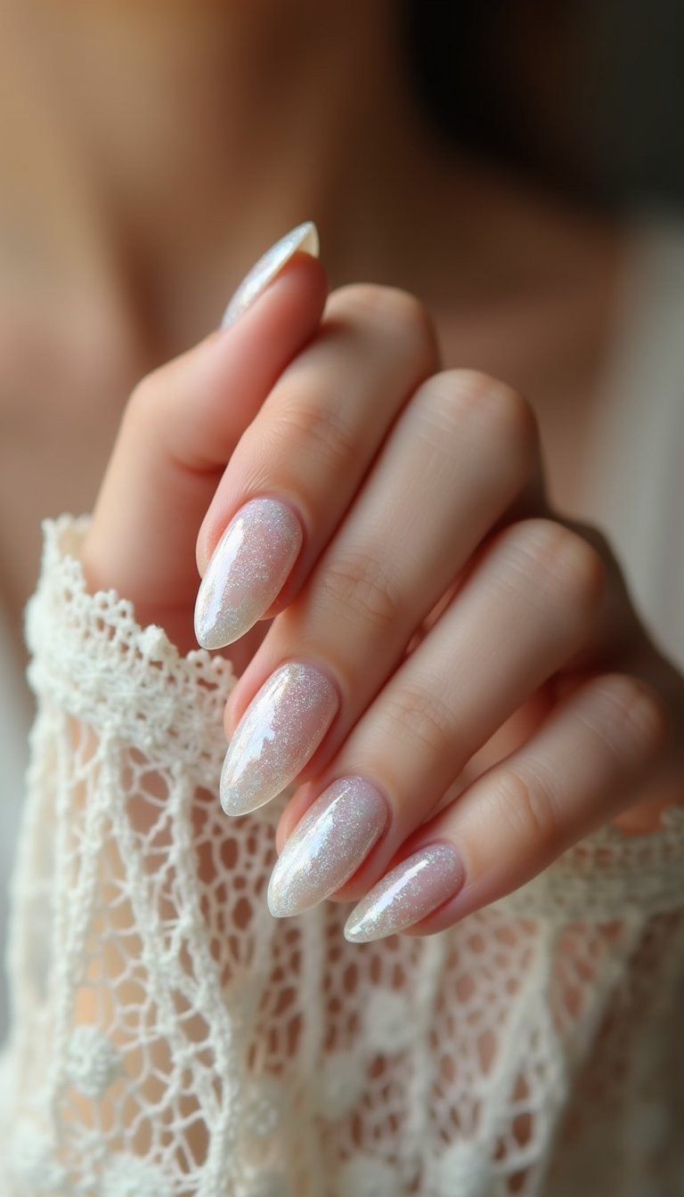 Vintage Pearl Lace Over Opalescent Base