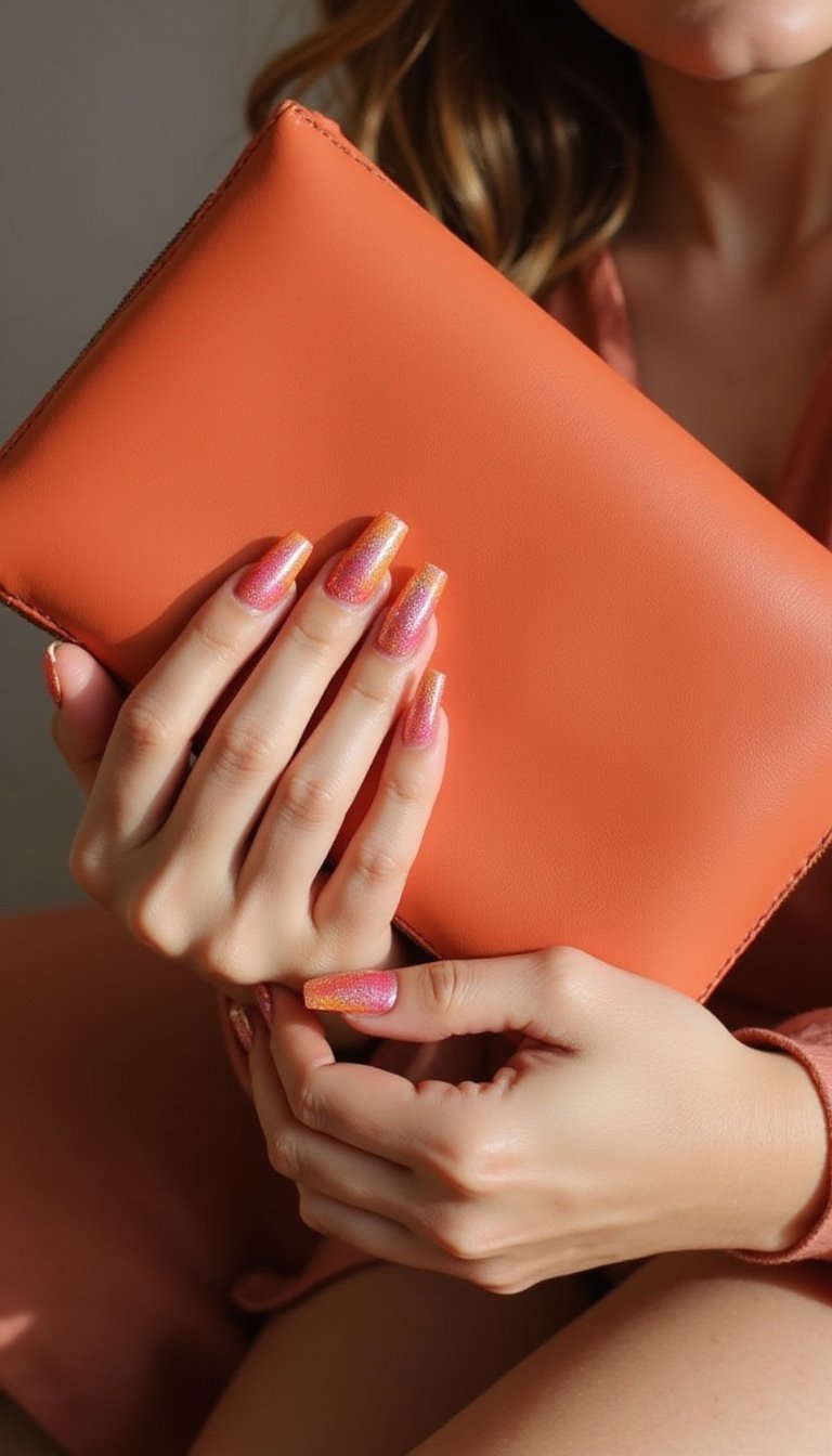 Golden Hour Pearl Chrome Sunset Ombre