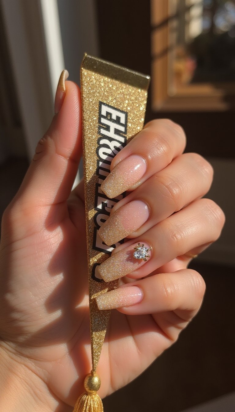 Championship Glitter Fade With Accent Rhinestones