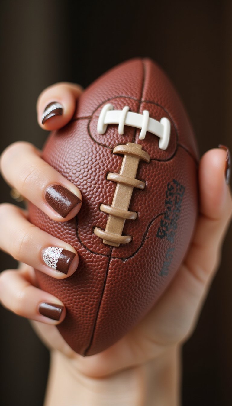 Chocolate Brown Leather Texture Football Tips
