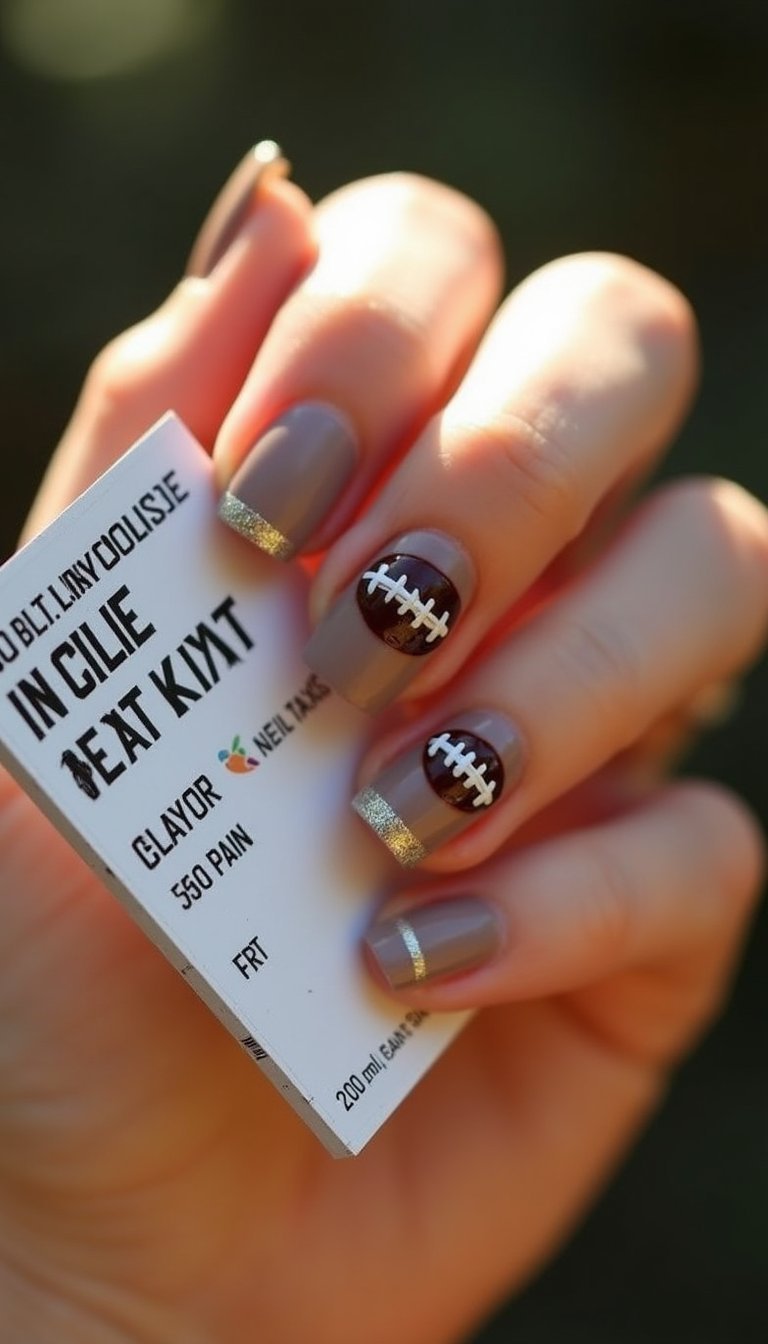 Mini Footballs And Glitter End Zone Tips