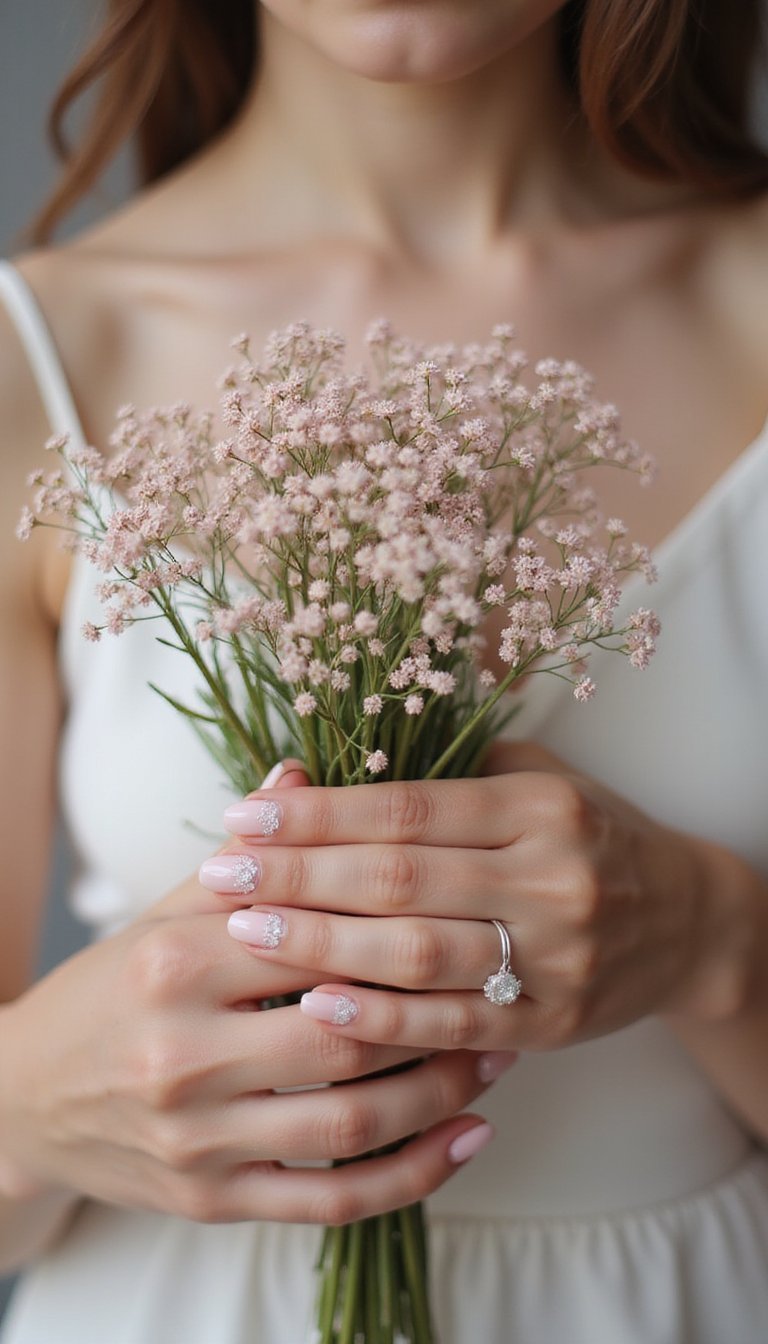 Soft Pink Lace Nail Art For Romantic Barbiecore Looks