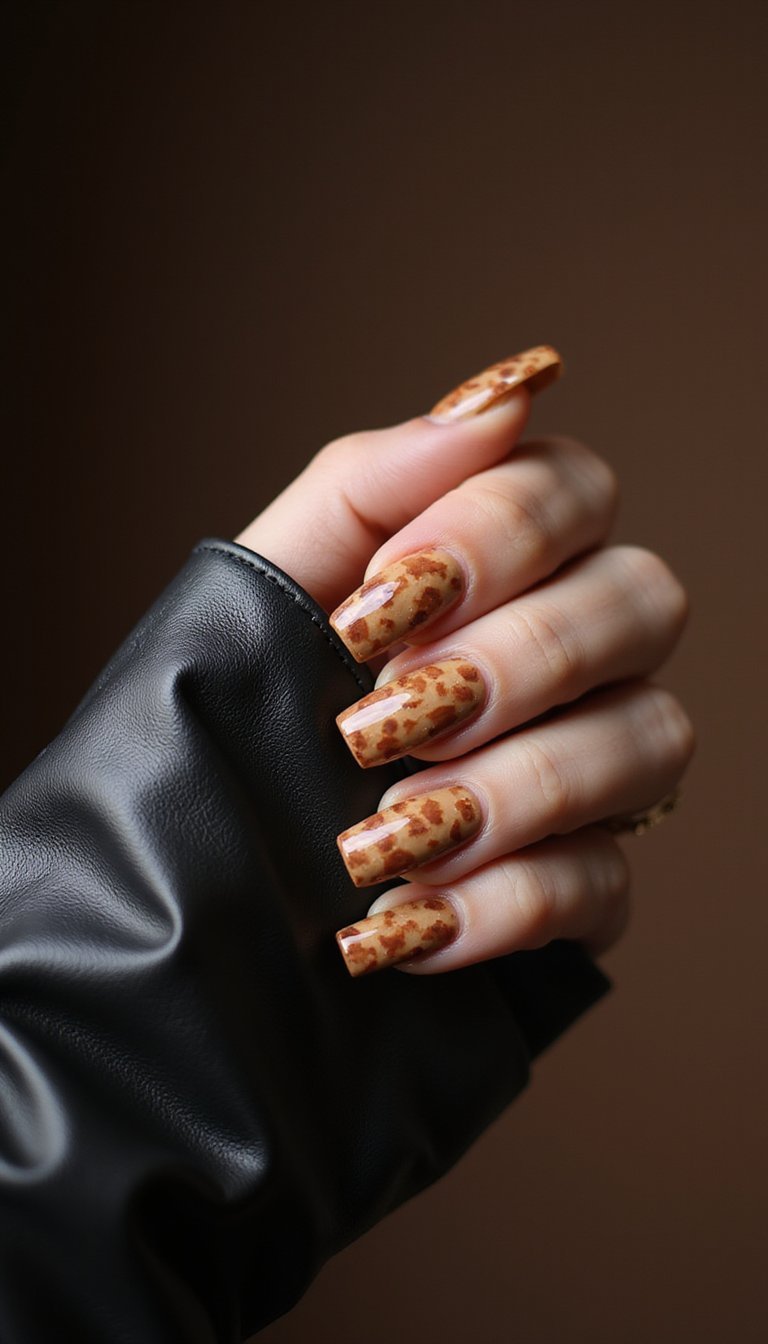 Animal Print Glazed Donut Nails For Playful Statement Pieces