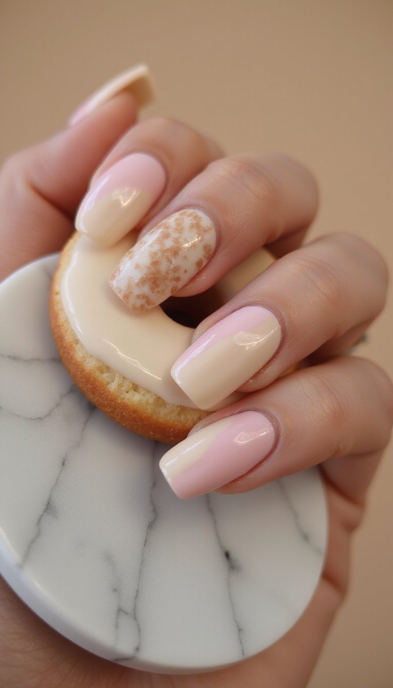 Marbled Glazed Donut Nails For Soft Swirls And Shine