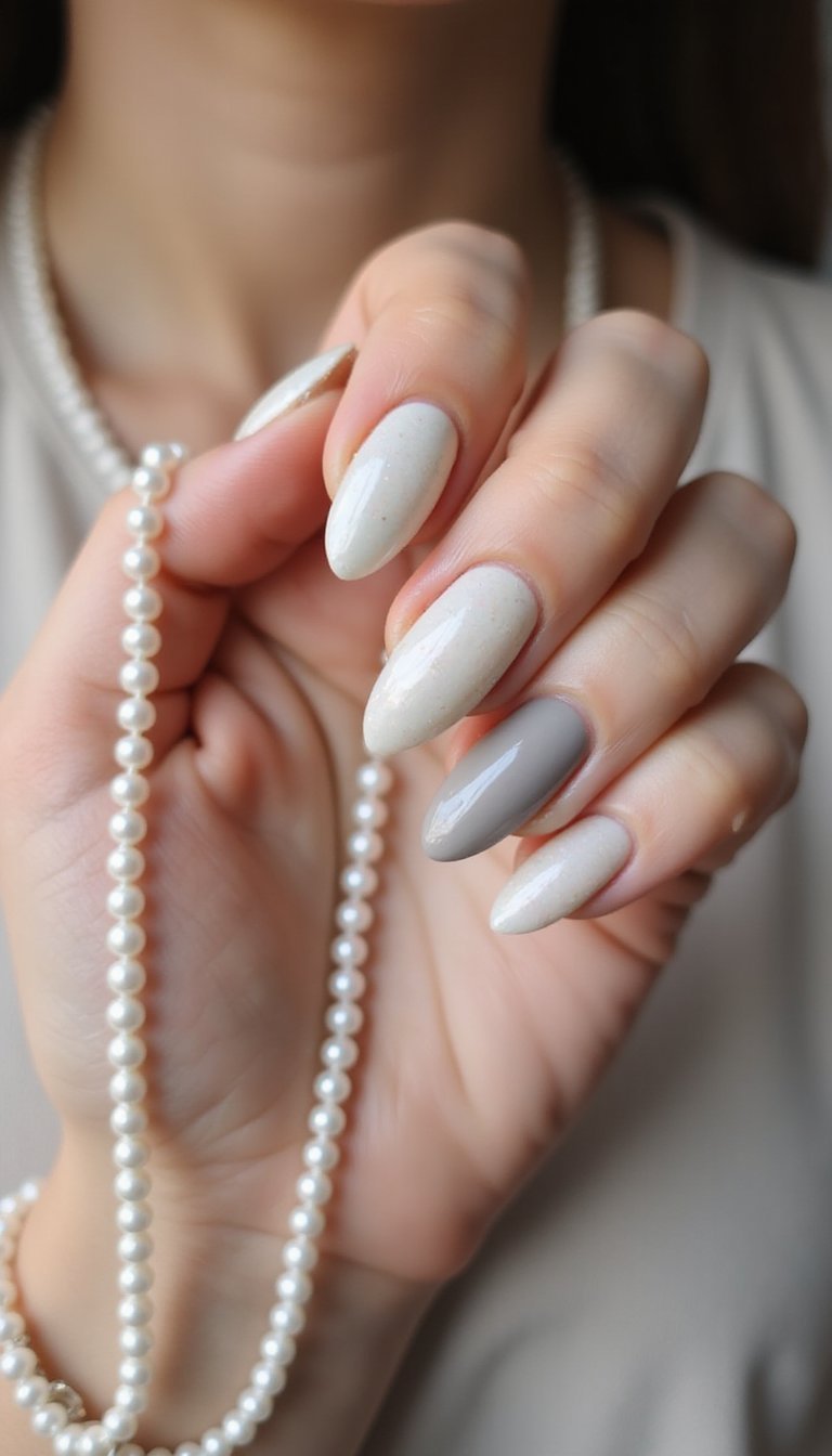 Pearlescent Finish With Matte Accent Nail Duo