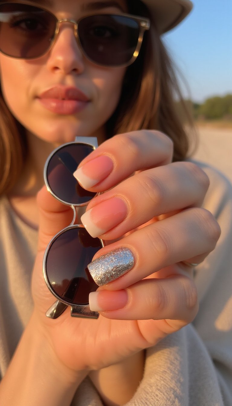 Sunset Ombre With Metallic Foil Specks Accent